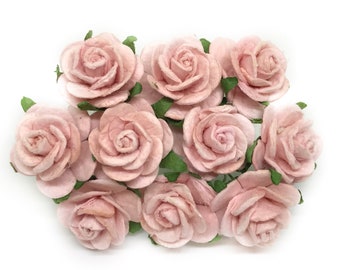 2cm Pink Paper Flowers, Mulberry Paper Flowers, Paper Rose, Artificial Flowers, Blush Wedding,Paper Flower,Wedding Decor,Paper Craft Flowers
