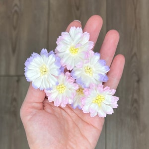 25 Purple or Pink Daisies Mulberry Paper - 1.5 inch - Paper Flowers For Crafting, Paper Daisies, Mulberry Paper Flowers, DIY Wedding