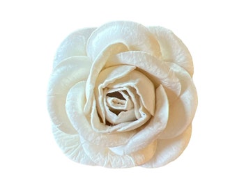20 White Mulberry Paper Flowers - 2 inch - Mulberry Paper Roses - Mini Paper Flowers, Open Roses, Roses, Artificial Flowers