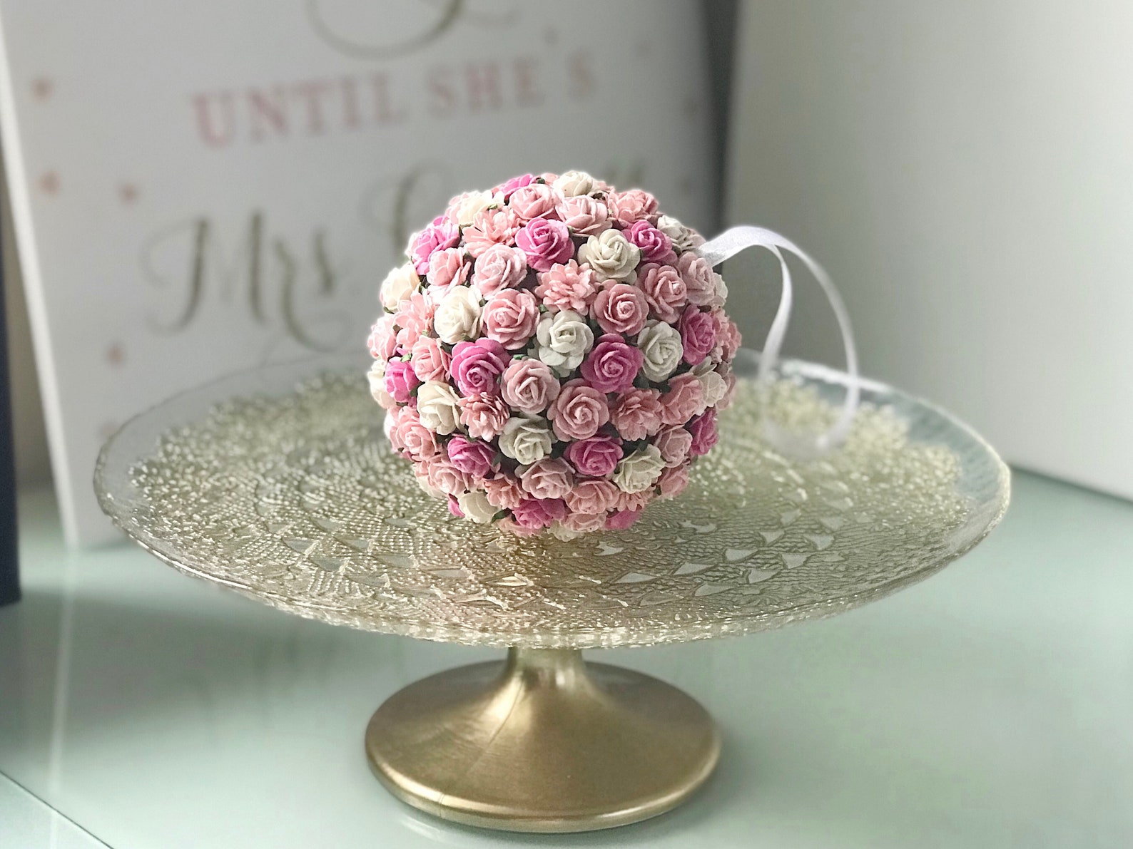 Pink Blush Paper Flower Kissing Ball for Flower Girl Kissing Etsy