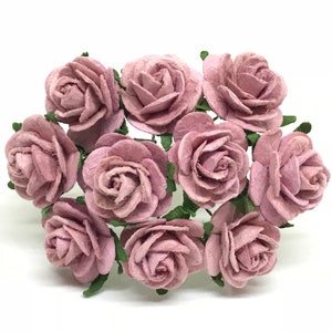2cm Mauve Paper Flowers, Mulberry Paper Flowers, Paper Rose, Artificial Flowers, Mauve Wedding Decor, Paper Flowers, Paper Craft Flowers