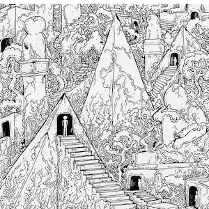 Original Pen Drawing - The Temple
