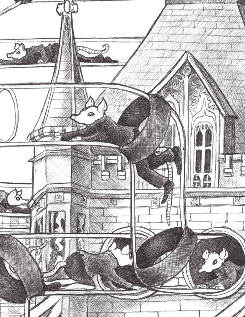 London Rat Race Original Drawing - Etsy