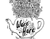 We're Here Tattoo Template