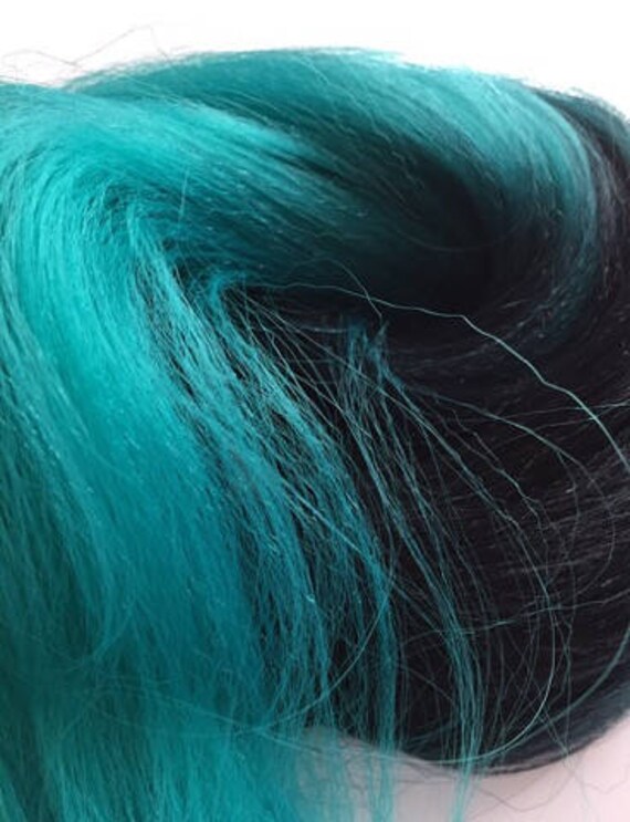 Preorder Teal A Kenesis Ombre Kanekalon Doll Hair For Ooak Etsy