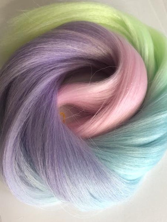 Rainbow Nylon Doll Hair Colors Doll Rerooting Kit 7 Hanks OOAK custom Dolls Pony