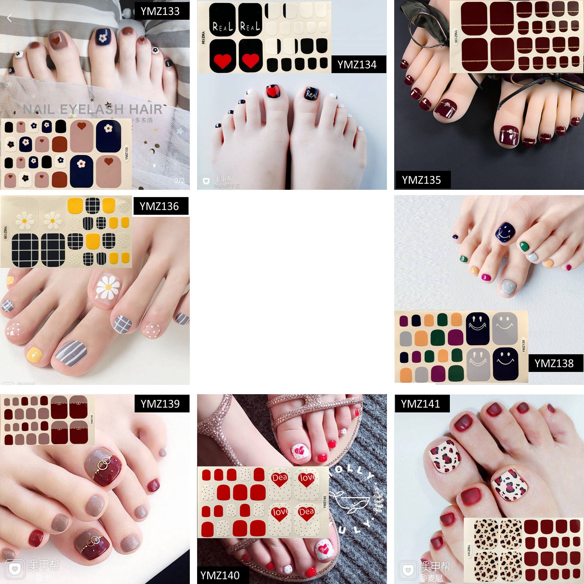 1PC Toenail art FullCover Sticker Sheet For ToeNail Sticker Etsy