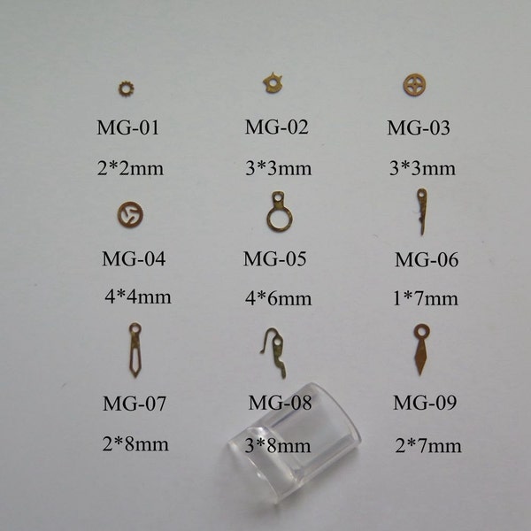 MG01-09 100pcs Hard Metal Gold Gear Style Industrial Style Steam Style Nail Art Metal Sticker Nail Art Déco