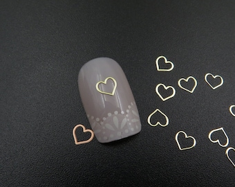 MS354-2 100pcs Nail art Gold Heart Deco Metal Sticker Nail Art Deco