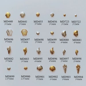 3D Approx. 100pcs/bag Metal Stud Sea Series Shell Conch 3D Charm Mini Stud MD440-904