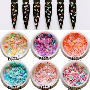 1Jar Nail Art Butterfly Glitter Pieces Nail Art Decoration in jar BJ77