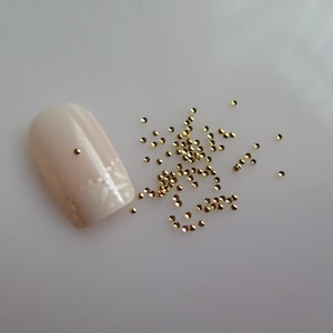 MD-786 3D Approx. 100pcs/bag Tiny 0.8MM Gold Round Metal Stud Metal Nail Art Decoration