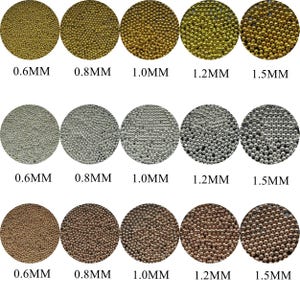 3D Approx. 3g/jar Nail Art Mini Beads Silver/Gold/Rose Gold Decoration Tiny Balls 0.6/0.8/1/1.2/1.5mm