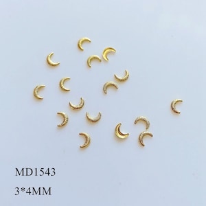 Approx. 100pcs/bag Metal Stud Moon Nail Art Metal 3D Charms MD1543-1546