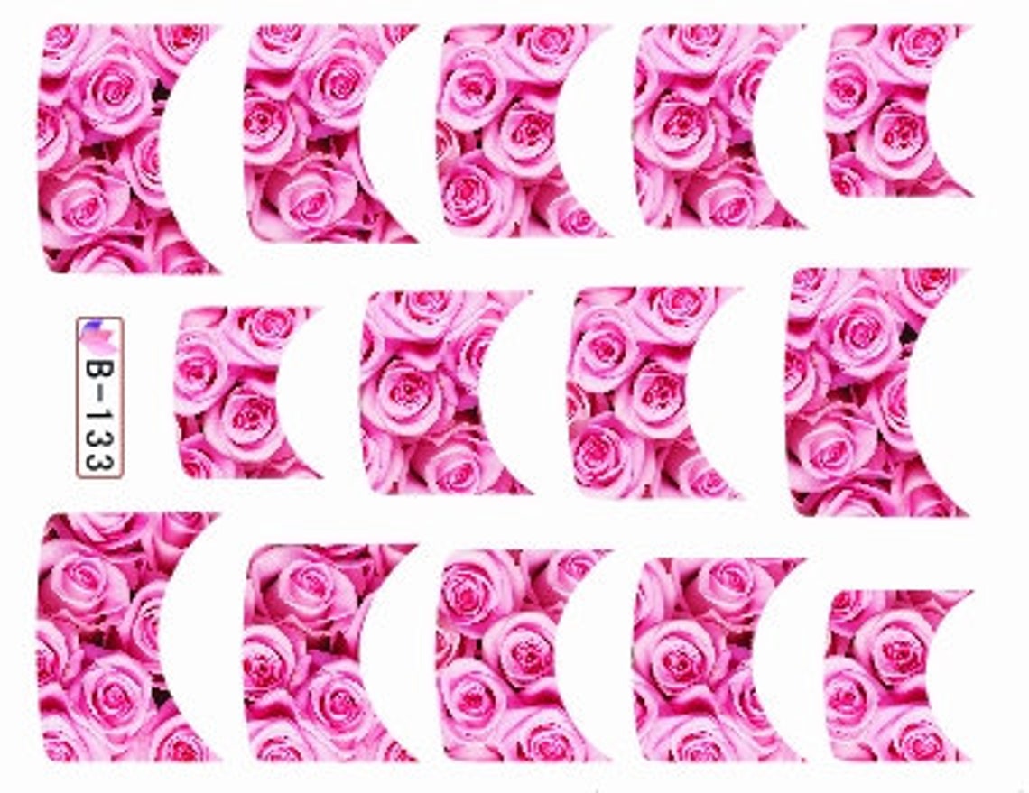 B133 Nail Art Water Decal Nail Art Water Transfer Sticker DIY Etsy