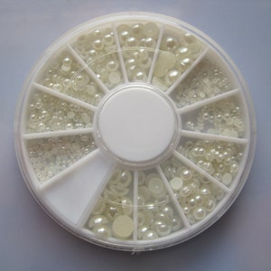 OD-92 3D 1 Wheel 6-Size Pearl Decoration in wheel Shiny Nail Decoration Lovely Outlooking