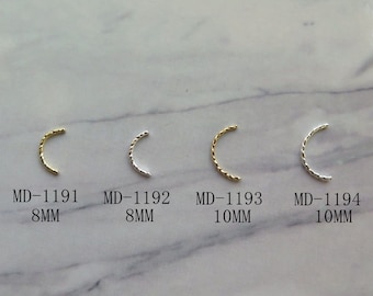 30pcs/bag Metal 3D Charms Gold and Silver Half-Circle Charms Smiling  Shape Deco MD1191-1194