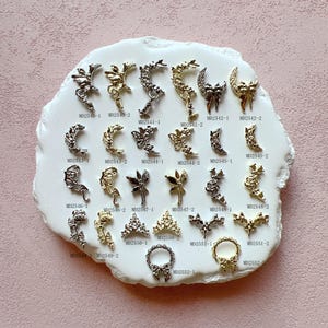 5pcs/bag Nail Art Metal 3D Charms Butterfly and Rose Shape Nail Art Decoration