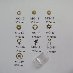 MG10-19 100pcs Hard Metal Gold Gear Style Industrial Style Steam Style Nail Art Metal Sticker Nail Art Deco