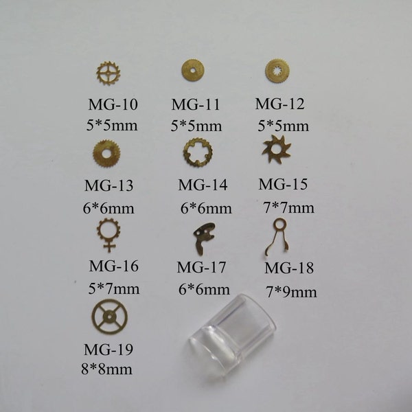 MG10-19 100pcs Hard Metal Gold Gear Style Industrial Style Steam Style Nail Art Metal Sticker Nail Art Déco