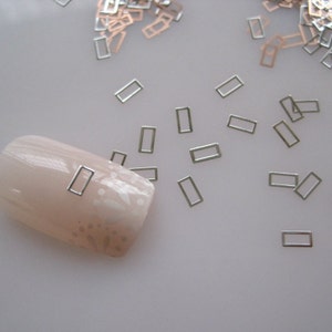 No.16 MS270-1 100pcs Nail art Silver Rectangle Deco Metal Sticker Nail Art Deco