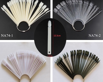 1 worek 50 patyczków Nail Art Owalna główka 4 kolory Tip Display Stick Fałszywe końcówki paznokci Tip ekspozycyjny do paznokci NA74