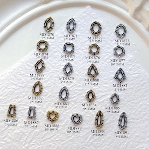 5pcs/bag Nail Art Metal 3D Charms Frame Deco Nail Art Decoration
