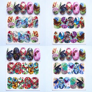 12 Sheets Nail Art Water Decal Water Transfere Sticker Sheet - Etsy