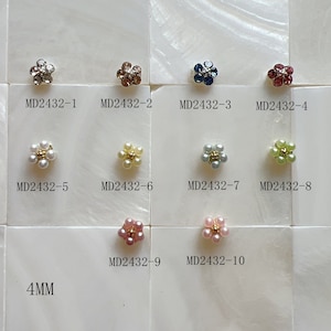 5pcs/bag Nail Art Metal 3D Charms Mini Flowers Deco Metal Heart Diamond Rectangle Shape Deco MD2432