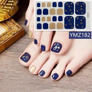 1PC Toenail art Full-Cover Sticker Sheet For ToeNail Sticker Polish Sticker Nail Strips Nail Wrap YMZ176-182