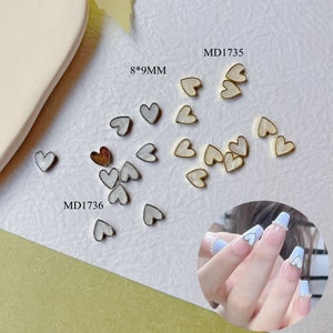 5pcs/bag Nail Art Metal 3D Charms Shell Heart Rhinestone Chain Deco Metal Deco MD1735/1736