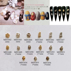 5pcs/bag Nail Art Metal 3D Charms Irregular Designs Metal Decoration MD1442-1456