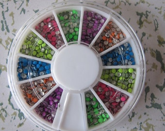 OD-40 3D 1 Wheel Types 2mm  Neon 6-Color Metal Decoration  in wheel Shiny Nail Decoration Lovely Outlooking