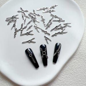 5pcs/bag Nail Art Metal 3D Charms Dark Punk Deco Nail Art Decoration