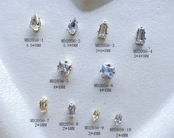 5pcs Nail Art Metal 3D Charms Rectangle Square Horse-eye