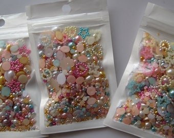 Mix-No.87 20g/bag Cute Mix Different Pearls Cartoon Decoration Nail Art Decorations