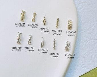 5pcs Fancy Metal Charms Bow Shape Nail Charms Nail Art Decoration Cellphone Decoration MD1705-1714