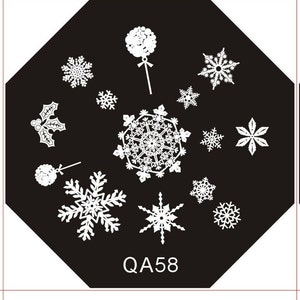 Cute QA58 Octagonal  Stamping Metal Plate with free gift of scraper&stamper
