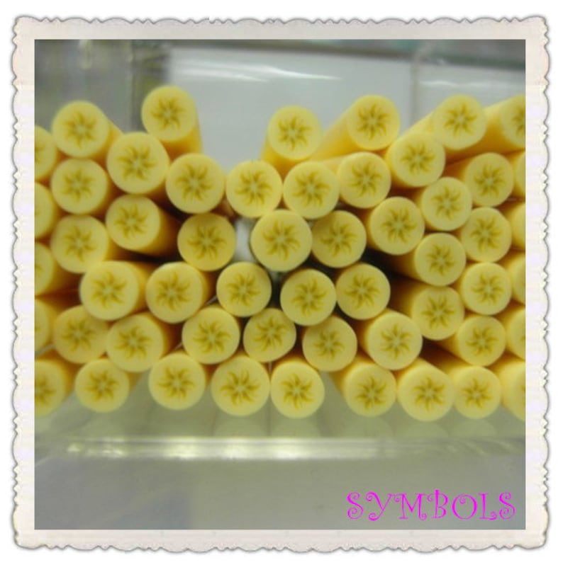 A-20 5PCS Round Banana Polymer Clay Cane Stick DIY Accessory
