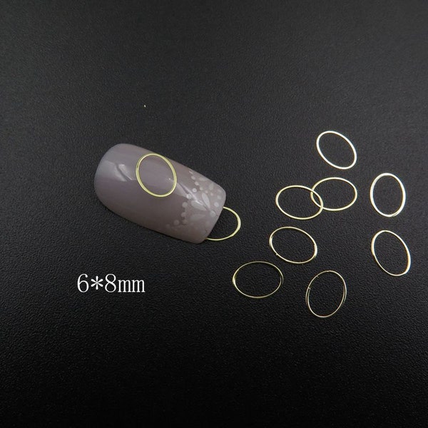 MS355-2 100pcs Nail art 6*8mm Gold Oval Deco Metal Sticker Nail Art Deco