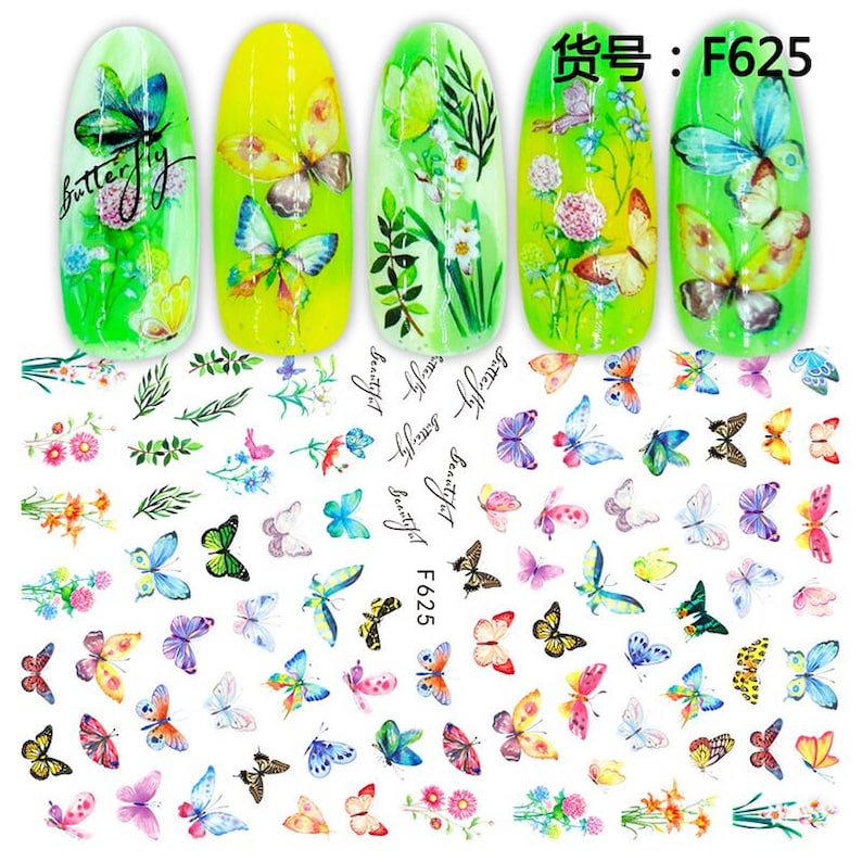 1pc Nail Art Butterfly Sticker Spring Summer Butterfly Designs Etsy
