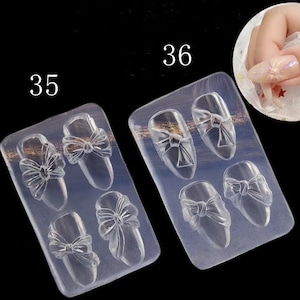 1PC Nail Art 3D Acryl Form Acryl Pulver form Nagelkunst DIY Silikon Form Bogen Form 35/36