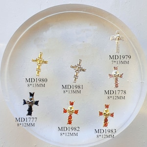 5pcs Metal Cross Deco Fancy Metal Charms Metal Deco Nail Art Decoration Cellphone Decoration MD1979-1983