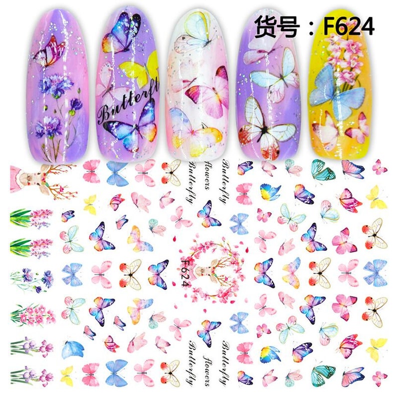 1pc Nail Art Butterfly Sticker Spring Summer Butterfly Designs Etsy
