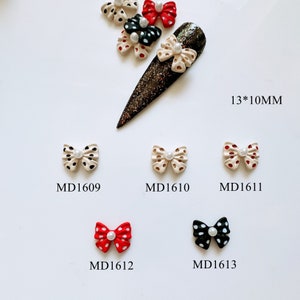 5pcs Metal Bow Shape Deco Fancy Metal Charms Metal Deco Nail Art Decoration Cellphone Decoration MD1609-1613
