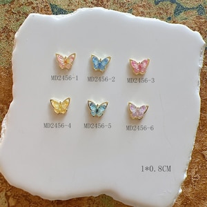 5pcs Metal Butterfly Deco Fancy Metal Charms Metal Deco Nail Art Decoration Cellphone Decoration MD2456