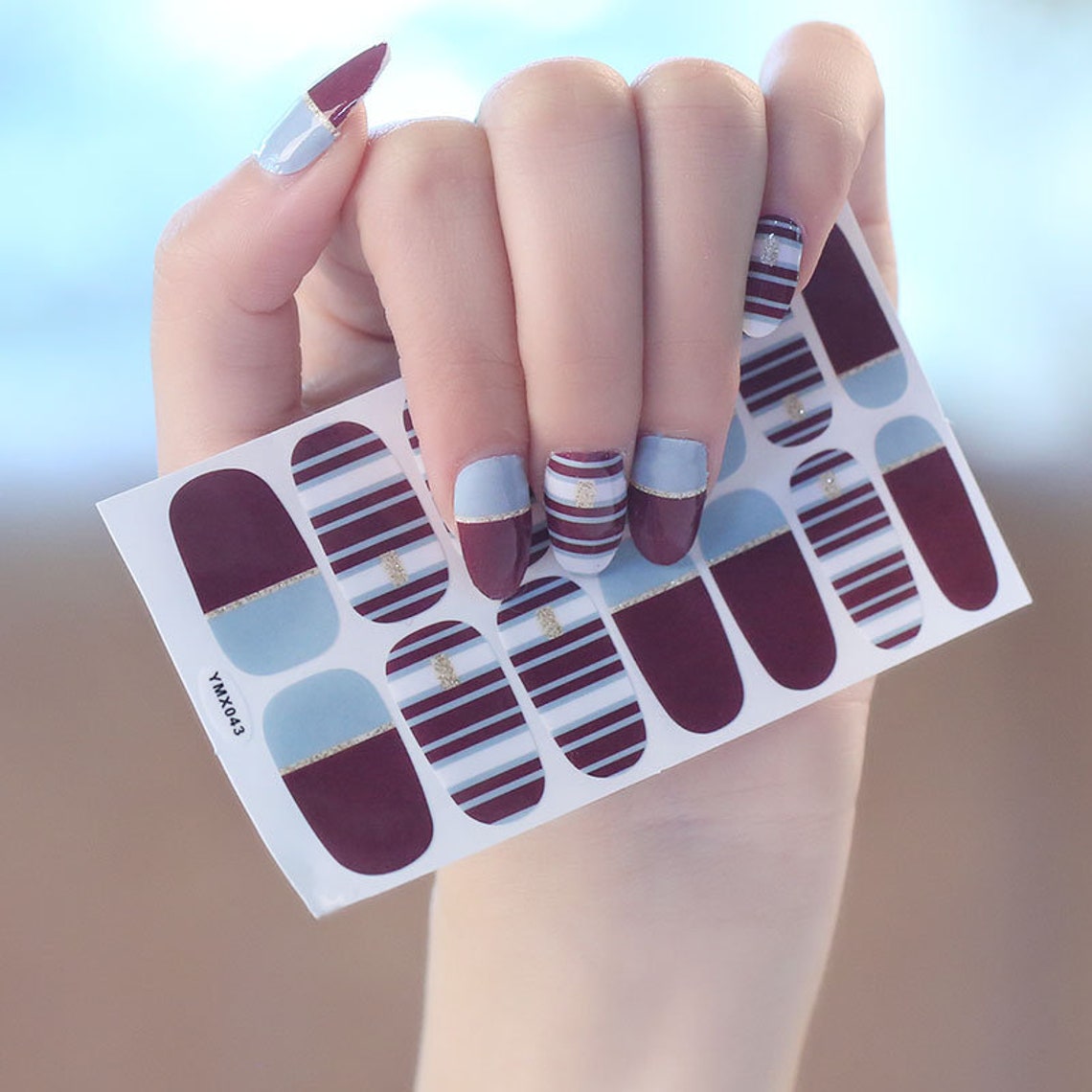 Nail Art Full-cover Sticker Sheet 14tips Sticker Polish - Etsy