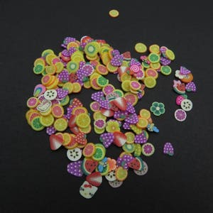 20g/bag Mixed Fruit Slices 3D 5mm Polymer Clay Sticker Fancy Nail Art Polymer Clay