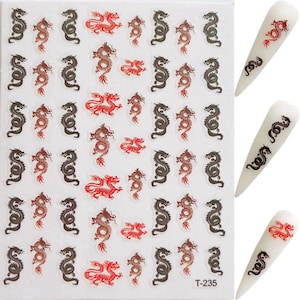 1PC Nail Art China Dragon Design Adhesive Sticker Sheet Nail Art Decoration T