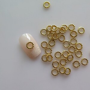 MD-757 5pcs Círculo Dourado Metal Deco Nail Art Decoração Decoração de Celular